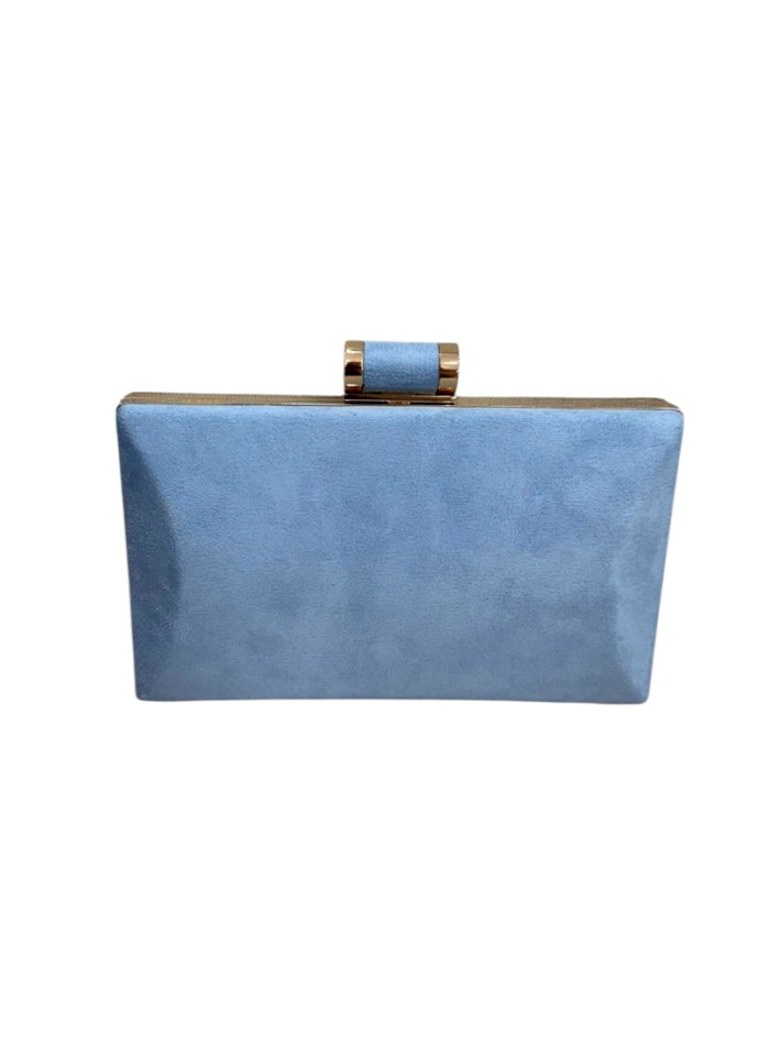 Sac de fête rectangulaire en daim bleu clair