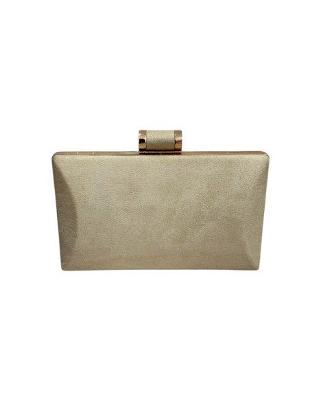 Beige beige rectangular suede party bag
