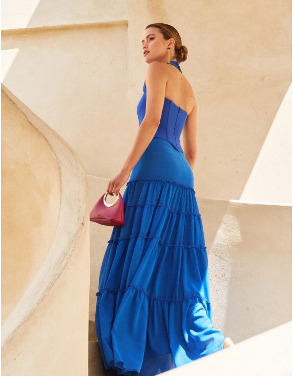 Party top in blue crepe 2