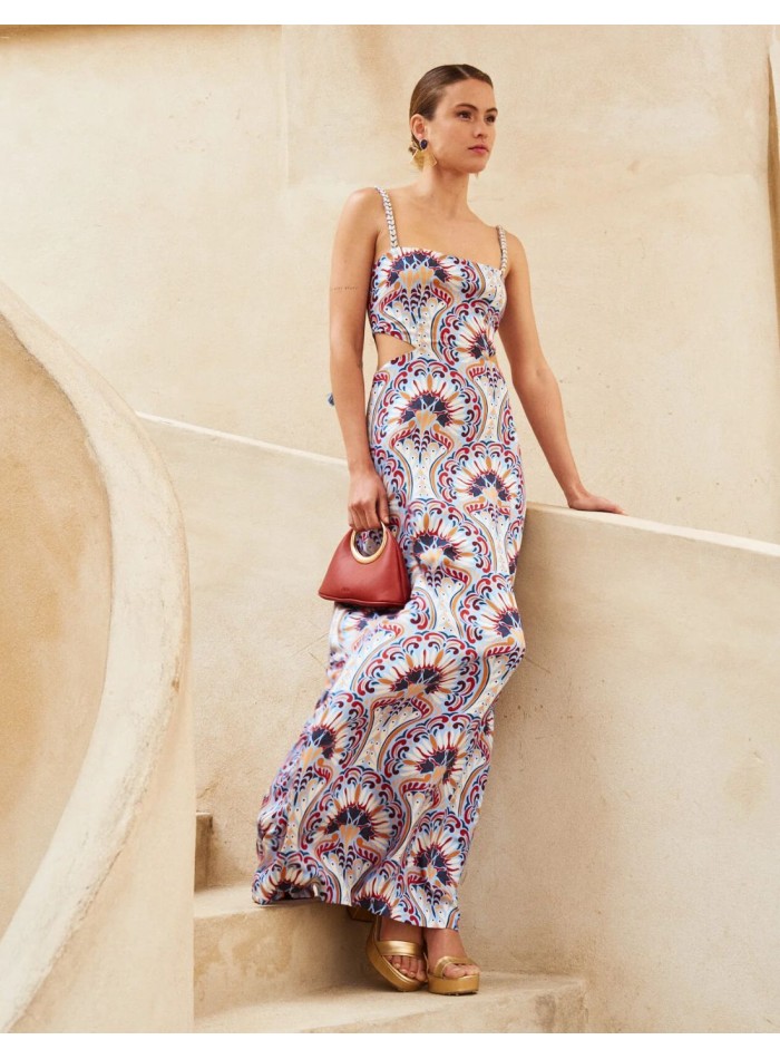 Long dress with geometric print