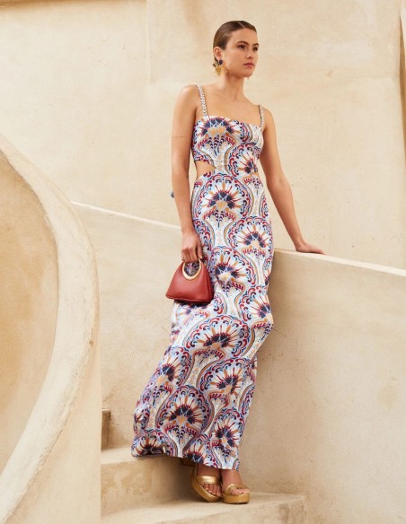 Long dress with geometric print