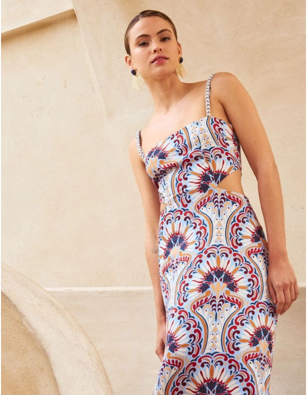 Robe longue à imprimé géométrique 2