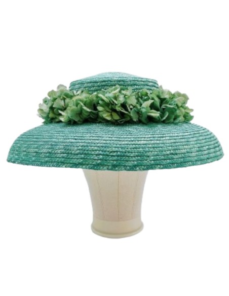 Pamela de paja natural y flores preservadas para bodas de dia