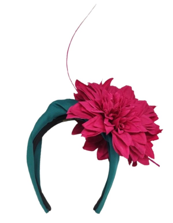 Bandeau en tissu avec nœud orné d'une fleur