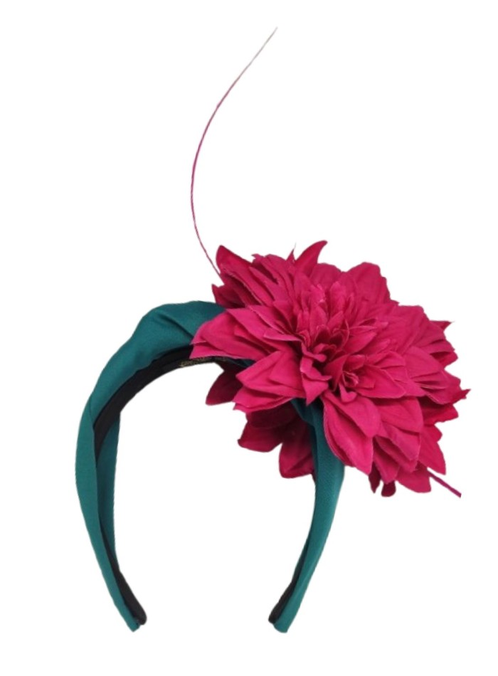 Fabric headband with knot adorned with flower