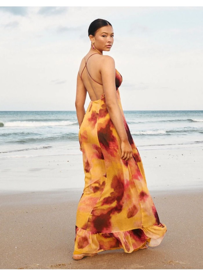 Robe longue avec imprimé aquarelle