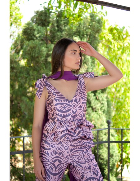 Châle en mousseline de soie violet