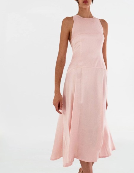 Halter neckline cocktail dress with flared skirt