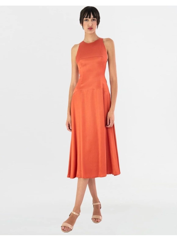 Cocktail dress with halter neckline and full skirt