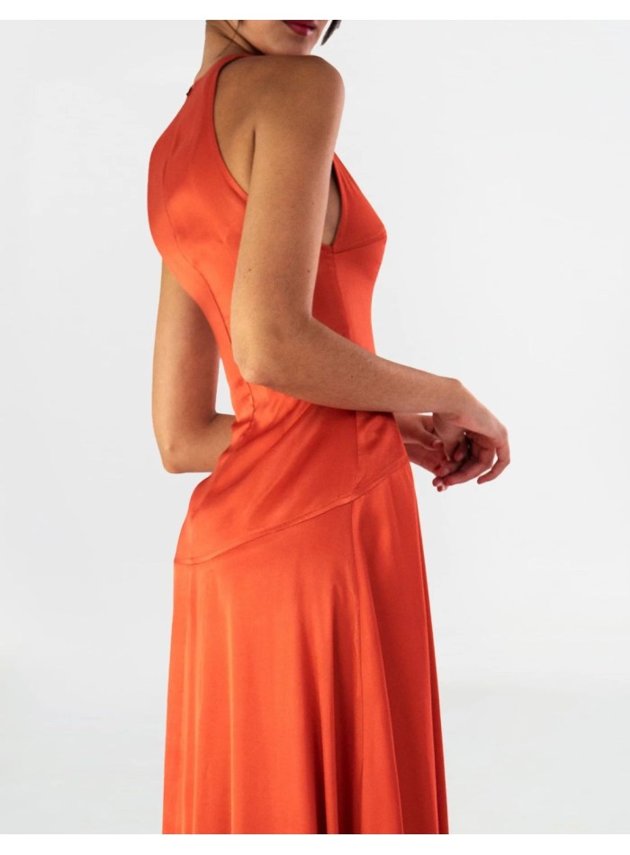 Cocktail dress with halter neckline and full skirt