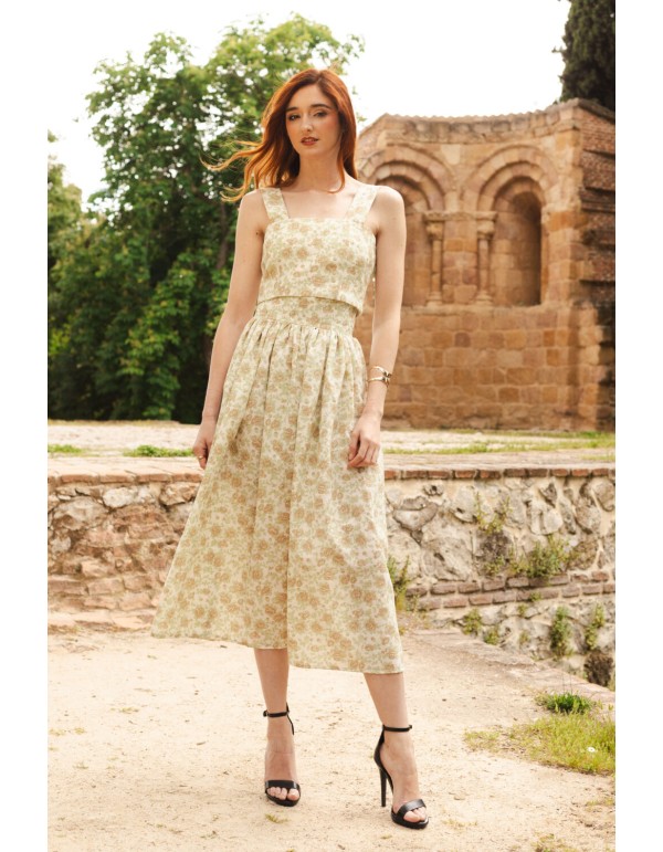 Printed midi skirt with flounce 2