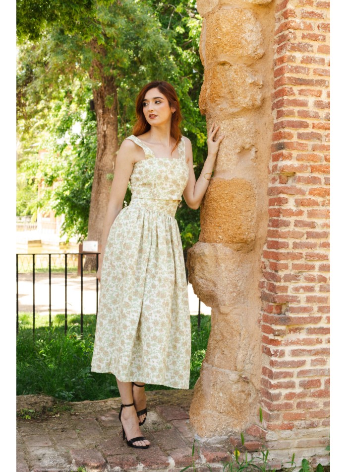 Falda midi estampada con vuelo