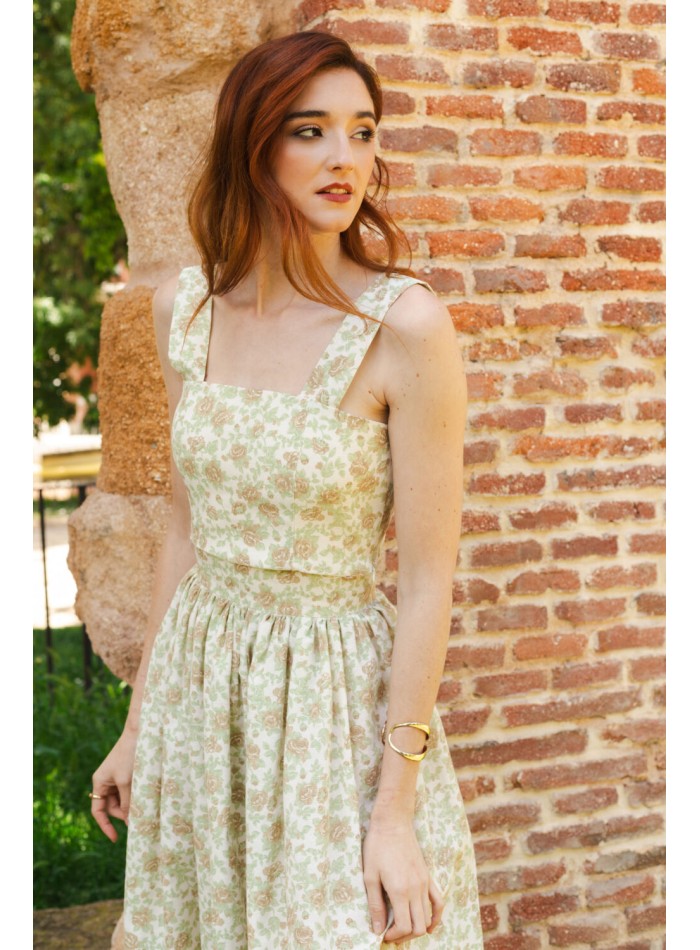 Top de tirante ancho con estampado de flores