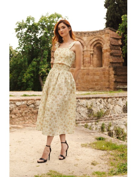 Top de tirante ancho con estampado de flores