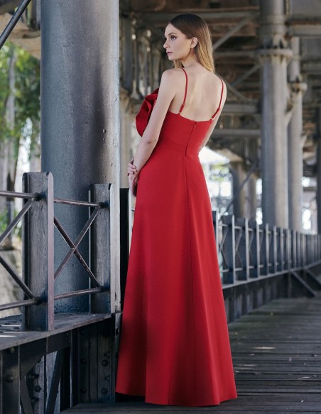 Robe d'invité longue avec corsage à fleurs maxi