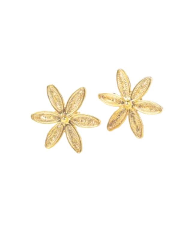 Boucles d'oreilles moyennes en forme de fleur de jasmin