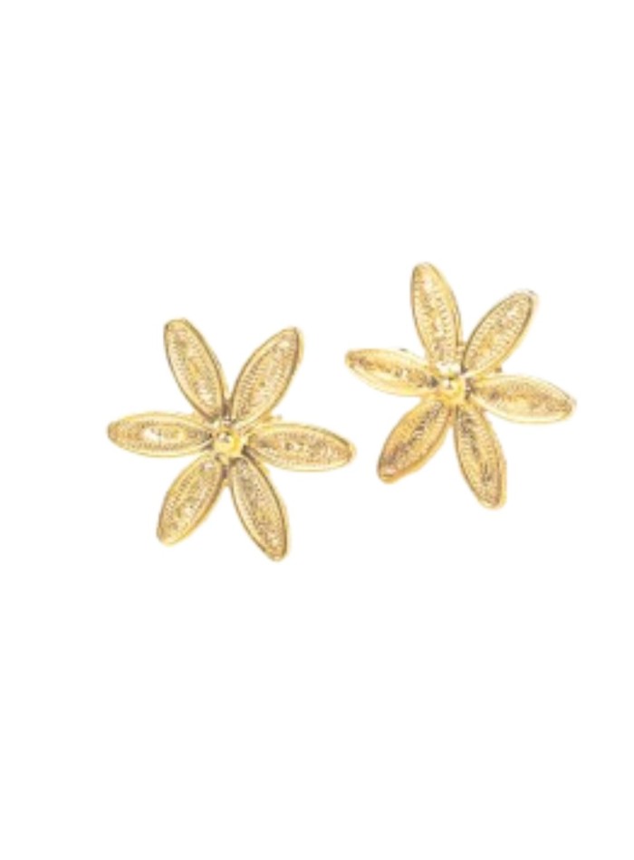 Medium earrings in the shape of jasmine flower