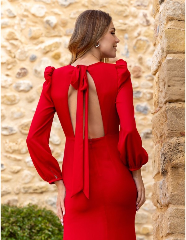 Robe midi avec encolure découpée et dos lacé pour une... 2