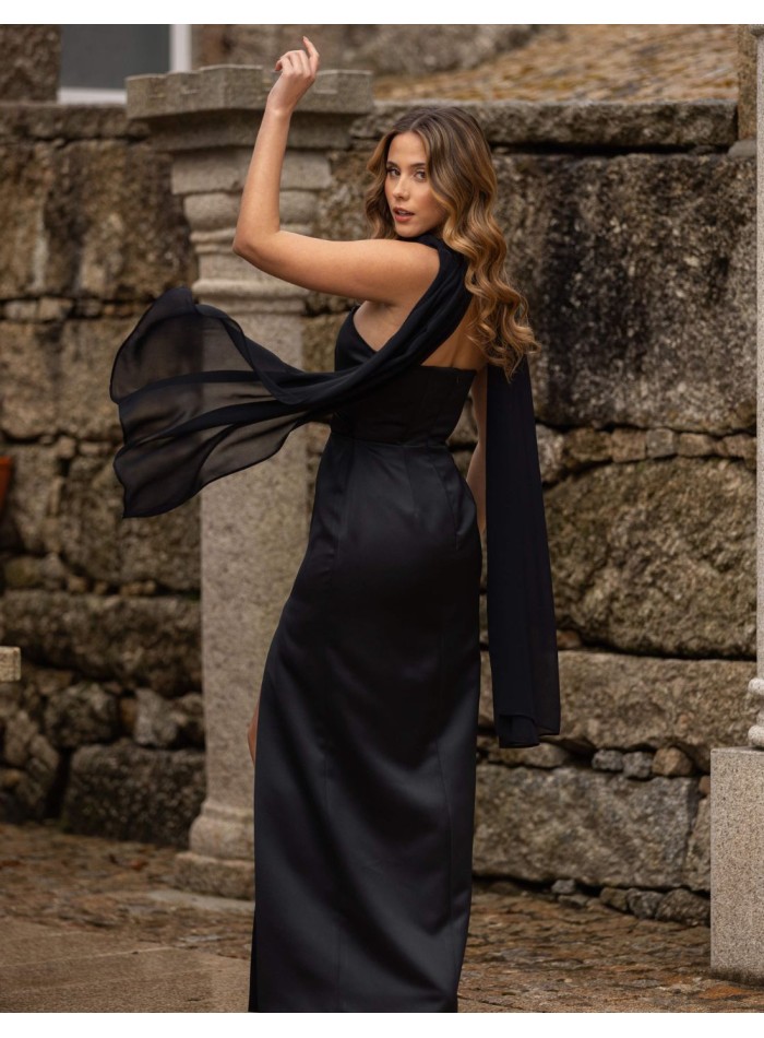 Robe de soirée longue avec fente maxi et...