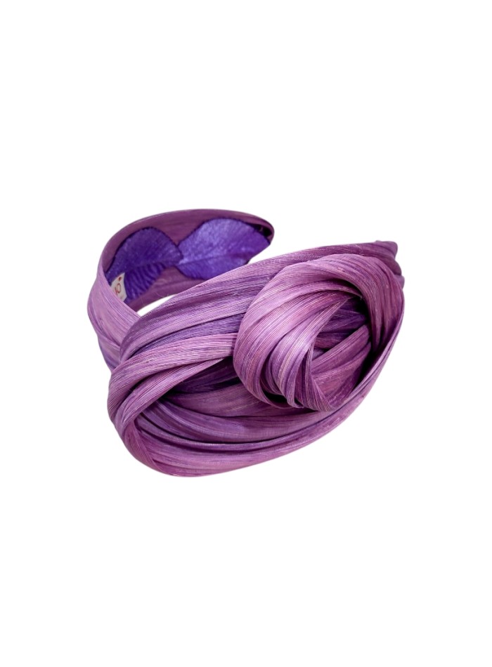 Bandeau de fête en soie violette tressée