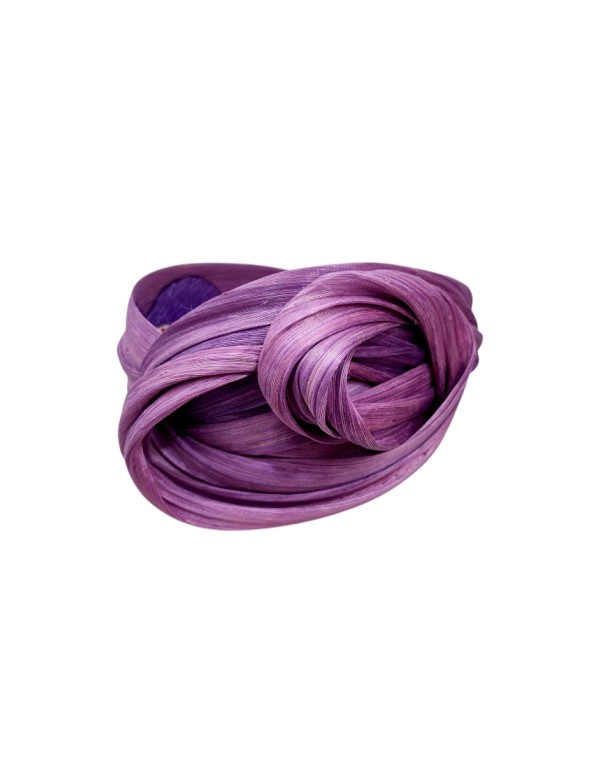 Violet party headband braided in silk 2