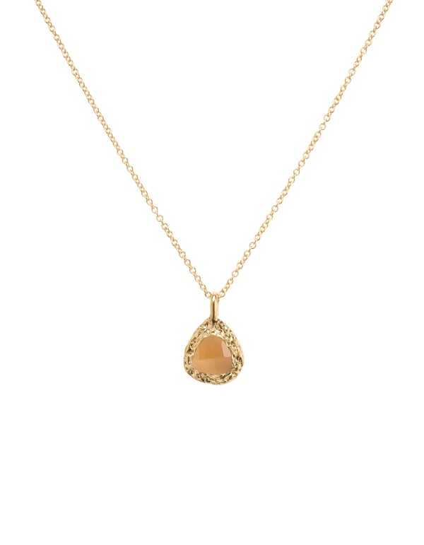 Long pendentif doré avec citrine