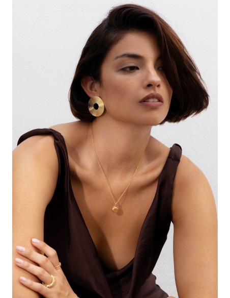 Long pendentif doré avec citrine