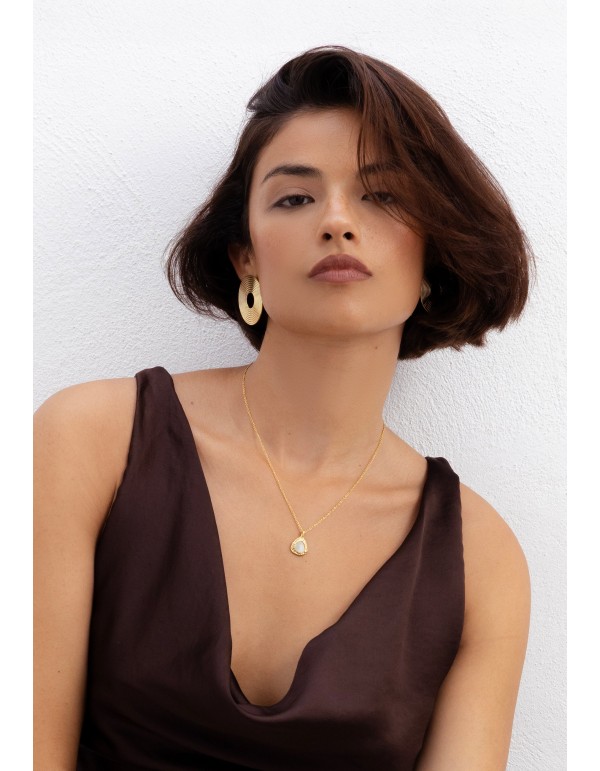 Colgante largo dorado con piedraluna 2