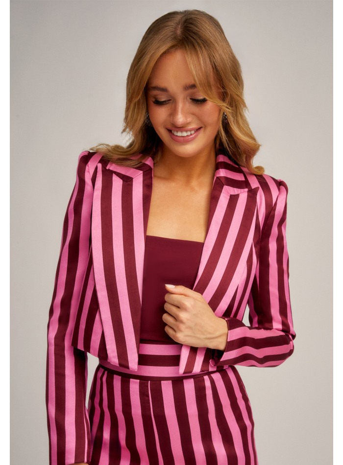 Burgundy knitted top with square neckline and...