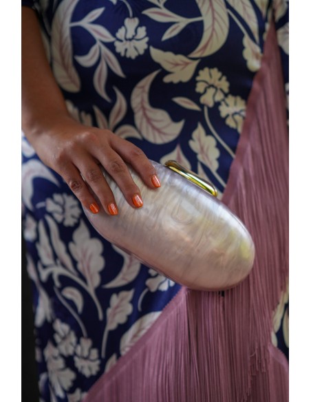 Vestido midi de invitada estampado con flecos para bodas