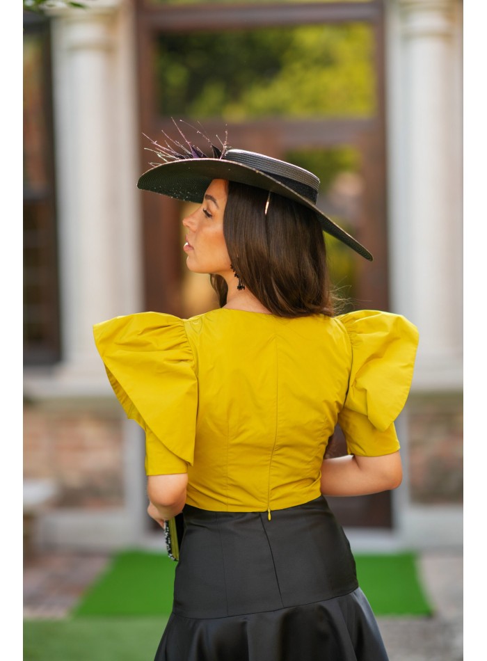 Mikado top and skirt set with ruffles