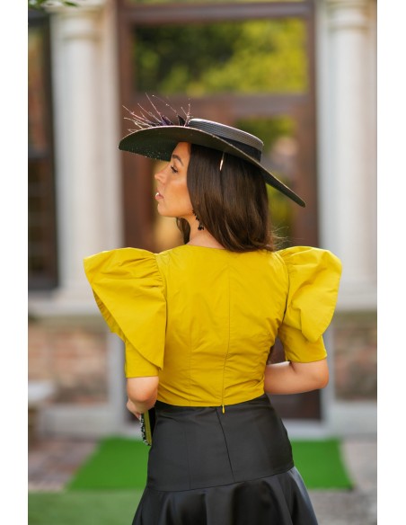 Mikado top and skirt set with ruffles