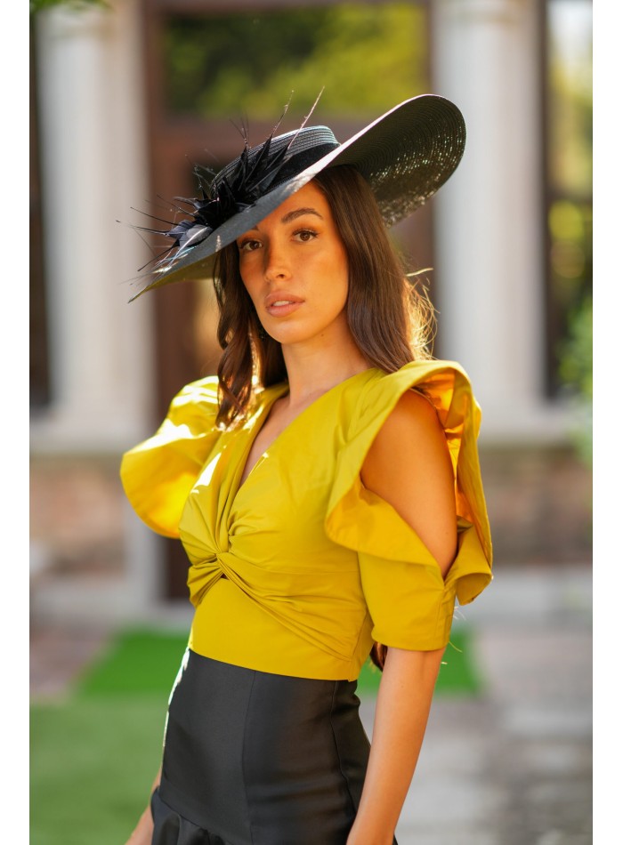 Mikado top and skirt set with ruffles