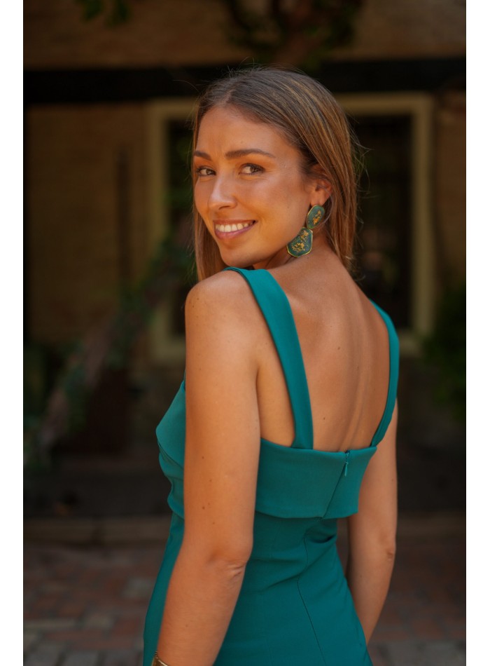 Robe longue Petrol avec jupe en mousseline et...