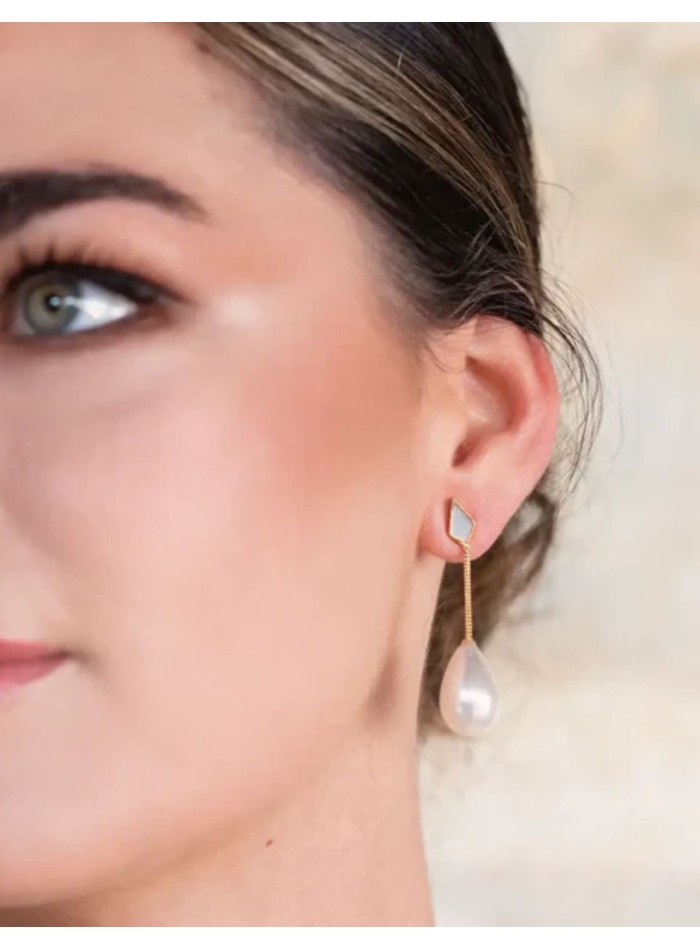 Boucles d'oreilles courtes de mariage avec fil...