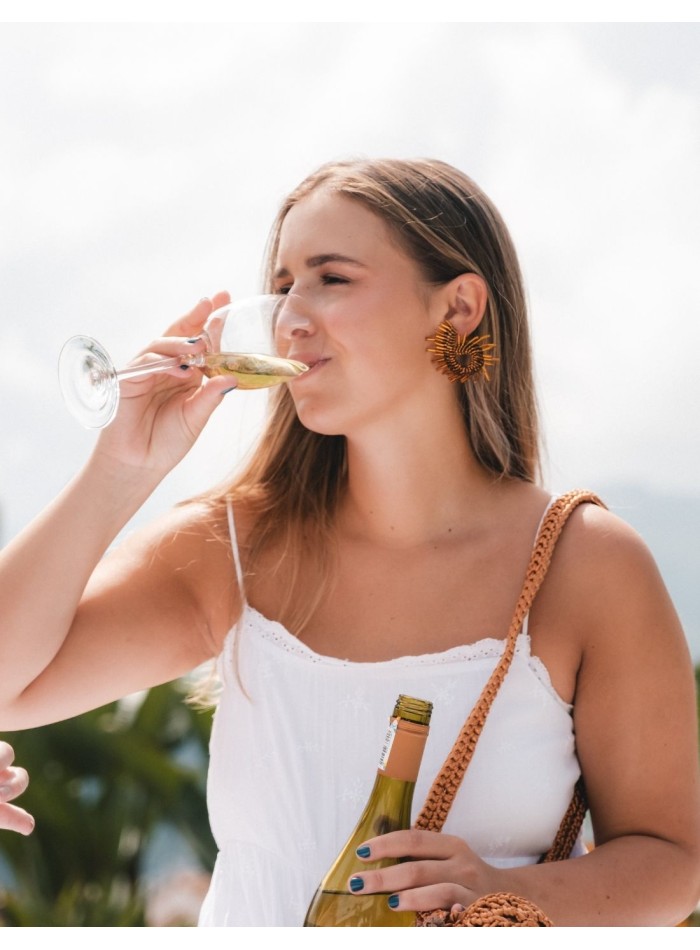 Handmade hoop earrings with beads and handmade...