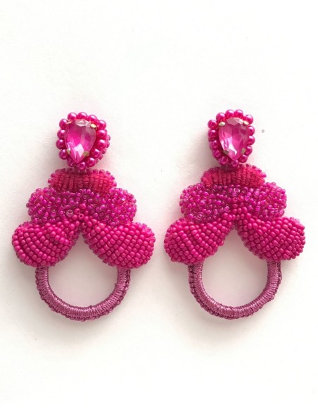 Handmade earrings with pearls and crochet earrings