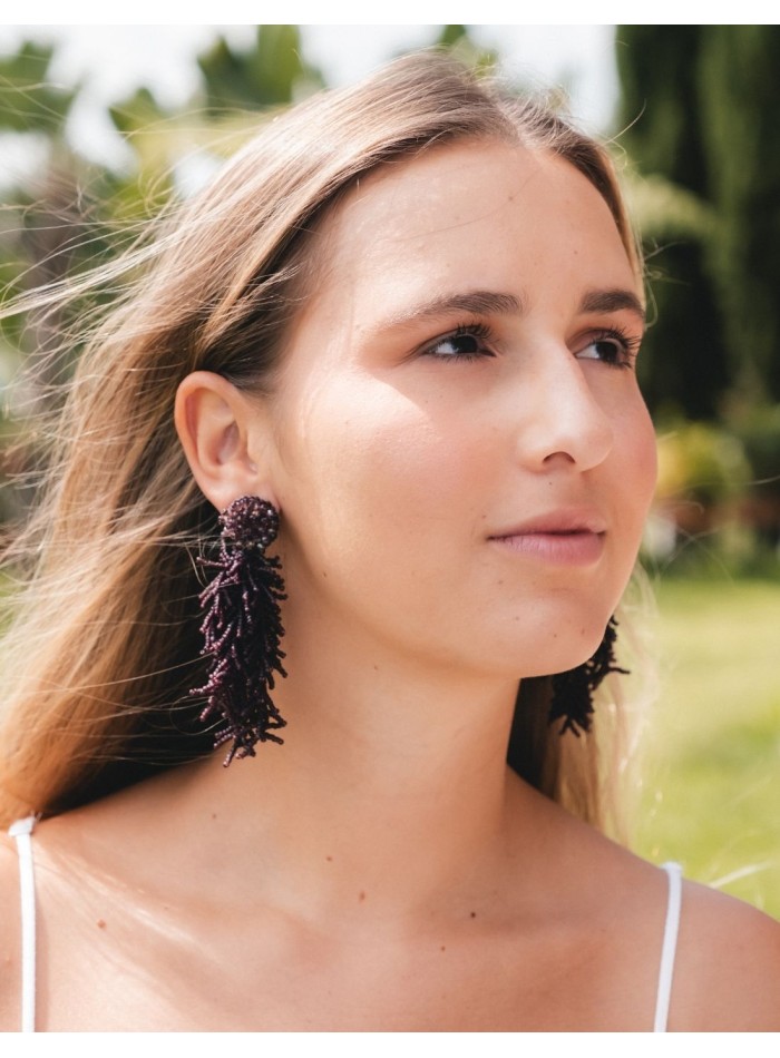 Maxi pendientes de fiesta largos con ramas para bodas