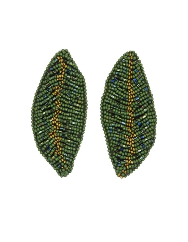 Boucles d'oreilles maxi party en forme de feuilles vertes