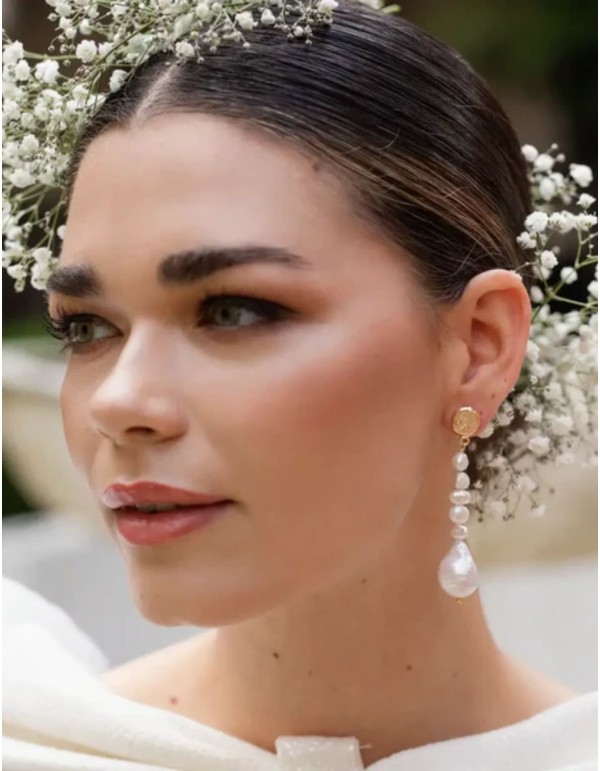 Long earrings with irregular pearls and baroque pearls 2