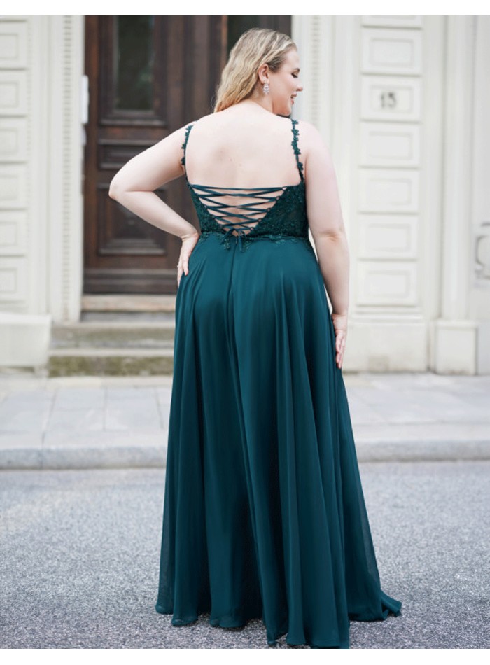 Plus size maxi dress with handmade lace and...
