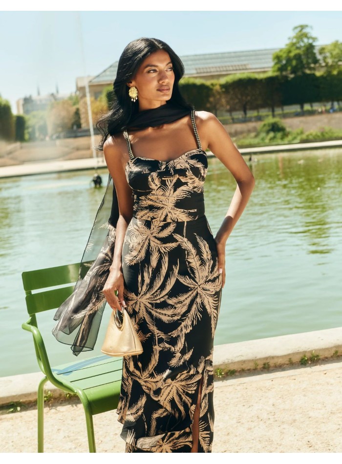 Robe d'invité imprimée palmier