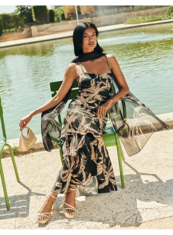 Robe d'invité imprimée palmier