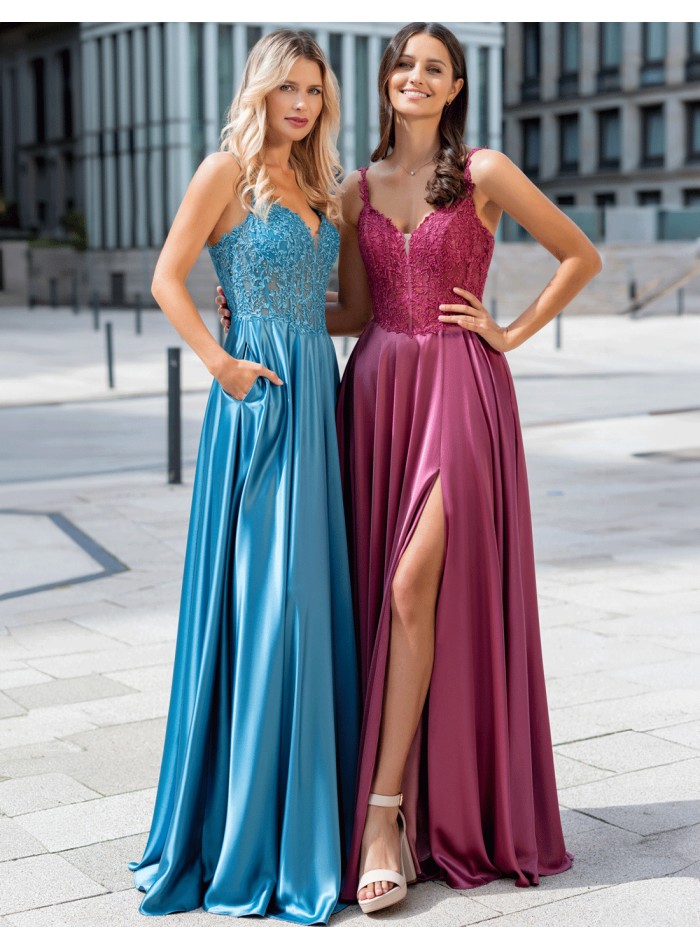 Élégante robe de bal longue avec jupe en...