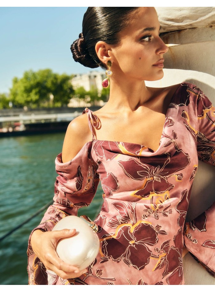 Vestido midi para invitada con estampado de...