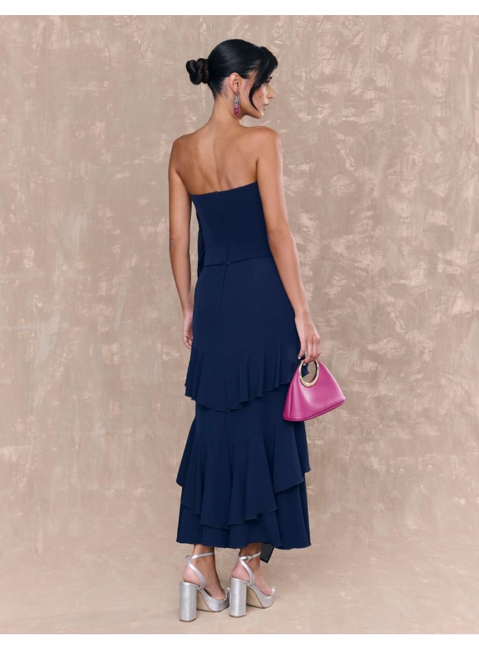 Guest midi skirt with double ruffles