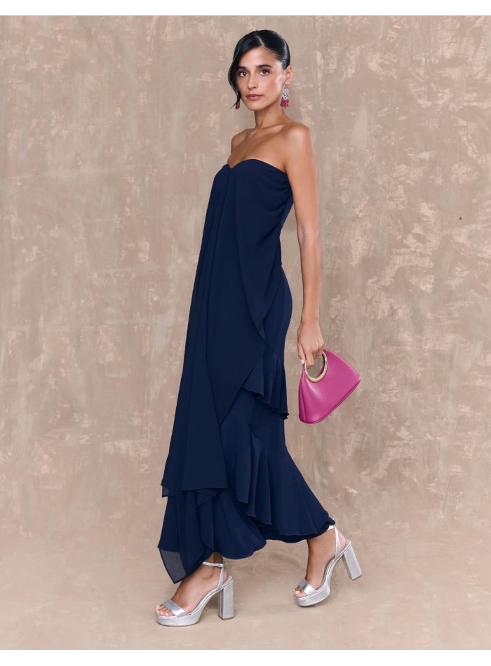 Guest midi skirt with double ruffles