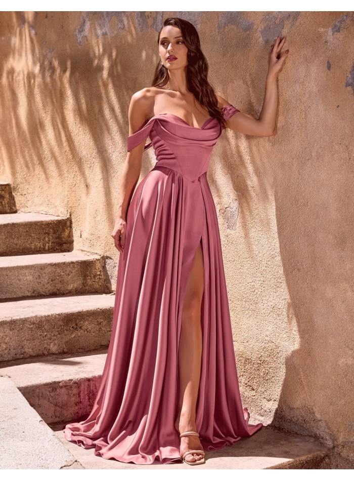 Long gown with bandeau sweetheart neckline