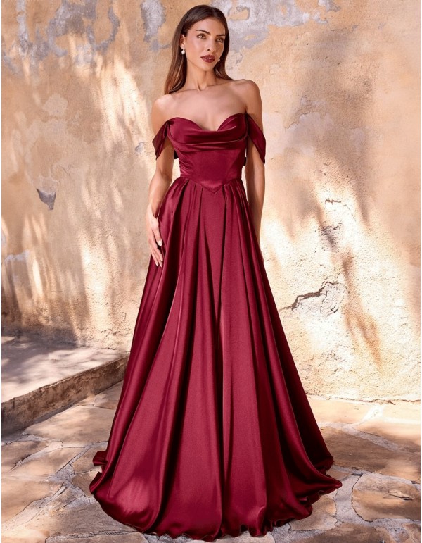 Robe de soirée longue avec bandeau décolleté en cœur