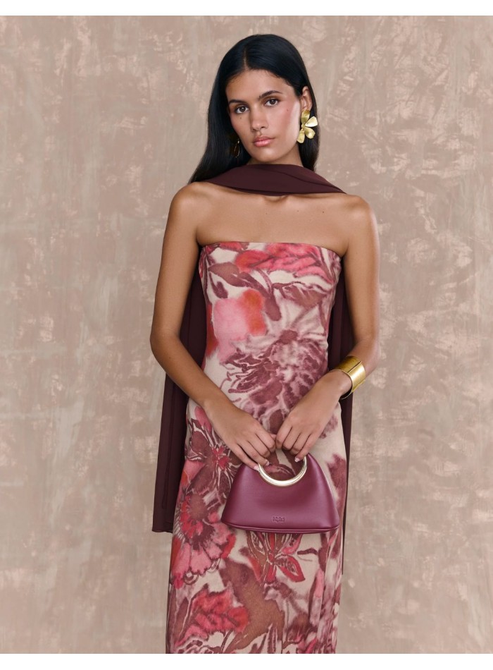 Châle en mousseline de soie marron